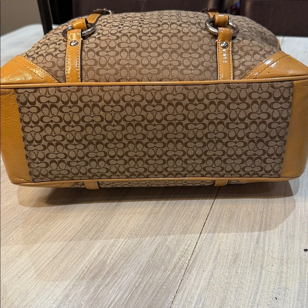 Coach Soho Mini C monogram Tan and Brown Tote Bag
